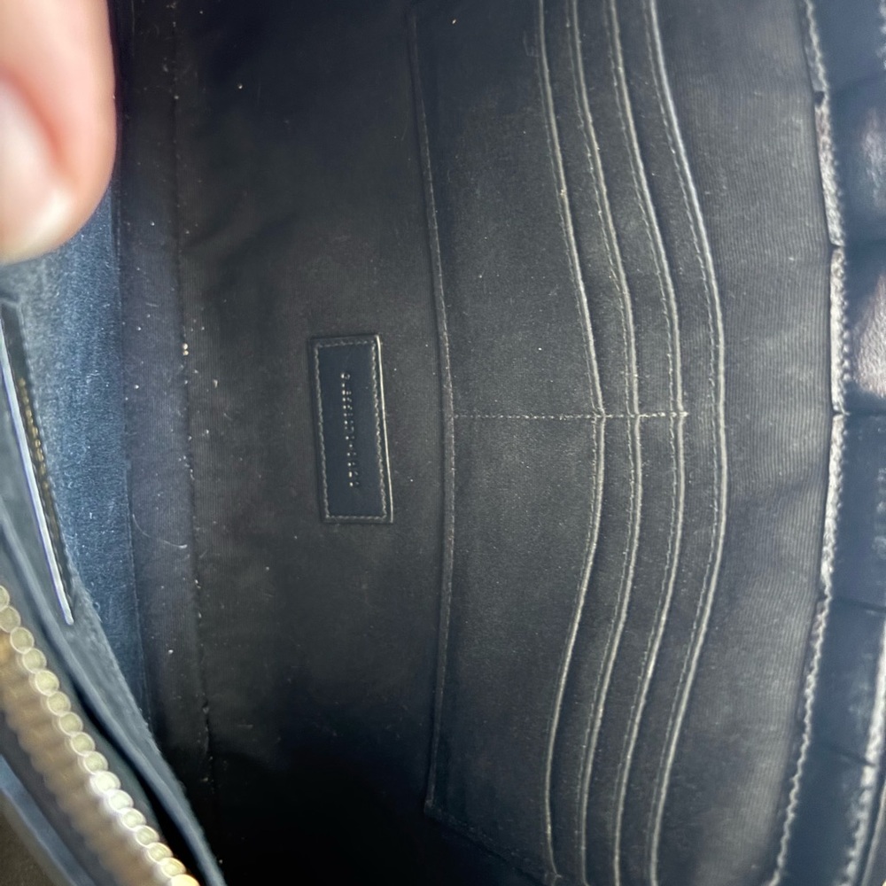 Saint Laurent YSL Black Crocodile Large Embossed Clutch Pouch $825 - Picture 5 of 10